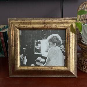Moody 8x10 Gold Wood Scoop Edge Picture Frame Vintage Hollywood Photography
